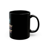 God Money Power Black Ceramic Mug — Inspirational Retro Text Coffee Cup (11oz, 15oz)