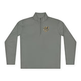 Quarter-Zip Pullover — "GMP God Money Power" Metallic Script Chest & Back