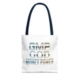 Money Power Tote Bag — 'GMP GOD' Metallic Typographic Canvas Tote