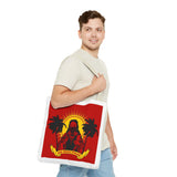 Sunrise Rasta Tote Bag – "God Money Power" Graphic Beach Shopper