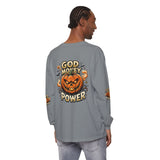 God Money Power- Halloween Pumpkin Long Sleeve Tee