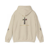 God Moves in Mysterious Ways Cross Hoodie — Floral Cross Religious Pullover