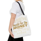 Inspirational 'Put God First, Hustle For The Money' Tote Bag