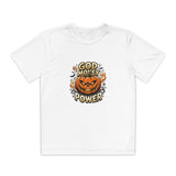 Youth Pumpkin Power Tee - "God Money Power" Halloween Graphic Shirt