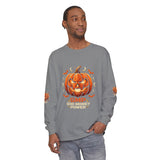 Halloween Pumpkin Jack-O'- “God Money Power” Lantern Long Sleeve Tee