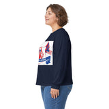 Long Sleeve Tee — "God Money Power" Patriotic Jesus Graphic