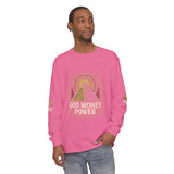 Long Sleeve T-Shirt — 'God Money Power' Pyramid Graphic