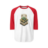 God Power Baseball Tee — Vintage Retro Faith Raglan Shirt
