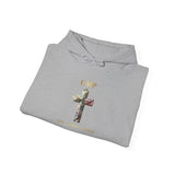 God Moves in Mysterious Ways Cross Hoodie — Floral Cross Religious Pullover