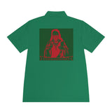 Polo Shirt — Red & Green Retro Skate Icon Chest/Back Print