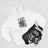God Money Power-Hoodie — Skull Graphic Three-Panel Fleece Pullover