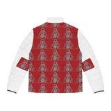 Men's Puffer Jacket — Retro Skate Skull All-Over Print Winter Coat