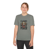 Youth Graphic Tee — "God Money Power" Skull Design