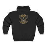 God Money Power (GMP) Eagle Zip Hoodie — Bold Gold Emblem Full-Zip Sweatshirt