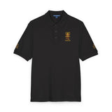 Embroidered Gold Bear Polo Shirt - Classic Casual Polo with Small Chest & Sleeve Embroidery
