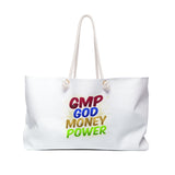 Weekender Bag - "GMP God Money Power" Colorful Graphic Travel Tote