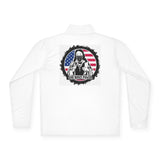 Quarter-Zip Pullover — God Bless Power USA Flag Graphic