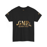 GMP "God Money Power" Tee - Gold Logo Graphic T-Shirt