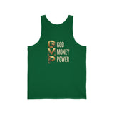 GVP Gold Text Tank — "God Money Power" Graphic Tank Top