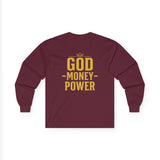 GMP (God • Money • Power) Gold Logo Long Sleeve Tee