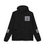 Windbreaker Jacket — "GOD MONEY POWER" Camo Zip-Up Hooded Jacket