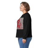 Long Sleeve Tee — 'God Money Power' Stenciled Icon Design