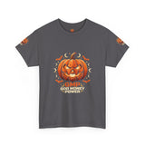 Halloween Jack-O'-Lantern Tee — GMP “God Money Power” Pumpkin Graphic Shirt