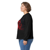 Long Sleeve Tee — Red Samurai Graphic Prayer Pose