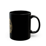 God Money Power Black Mug — Bold Gold Emblem Coffee Cup (11oz/15oz)