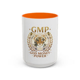GMP Tiger Accent Coffee Mug — "God Money Power" Motivational 11/15oz Ceramic Mug