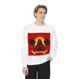 Sweatshirt — Retro Island Hooded Figure "God Money Power" Graphic