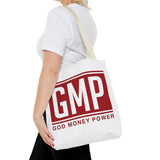 GMP Tote Bag — God Money Power Red Logo All-Over Print Tote