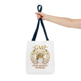 GMP Tiger Tote Bag — "God Money Power" Inspirational Canvas Tote