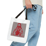 God Money Power Tote Bag - Red Graphic Religious Icon Design