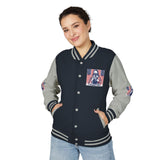 Letterman Jacket — Patriotic 'God Money Power' Graphic Varsity Jacket