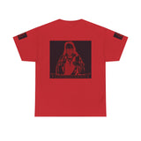 Graphic Tee - Red Mystic Hooded Figure Streetwear