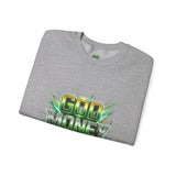 God Money Power Crewneck Sweatshirt — Bold Faith & Prosperity Graphic