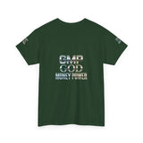 GMP GOD Money Power Tee — Metallic Logo Graphic T-Shirt