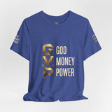GVP 'God Money Power' Graphic Tee – Gold Lettering Christian Streetwear