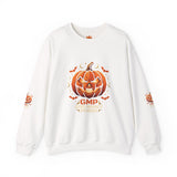 Halloween Pumpkin Crewneck Sweatshirt- “God Money Power” — Jack-O'-Lantern Graphic