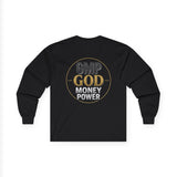 GMP GOD Money Power Long Sleeve Tee — Inspirational Faith & Wealth Shirt