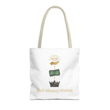 God • Money • Power Tote Bag — Faith-Inspired Money Crown Design