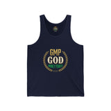 Money Power 'GMP GOD' Tank Top — Athletic Summer Jersey Tank with Gold Laurel Design