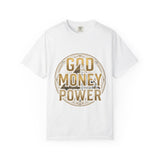 God Money Power T-Shirt — Bold Gold Graphic Tee