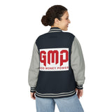 Letterman Jacket — GMP "God Money Power" Red & White Varsity