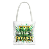 Tote Bag — "God Money Power" Bold Graphic Tote for Faith & Hustle