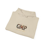 GMP Logo Hoodie — Classic White Pullover with Subtle Gold Accent