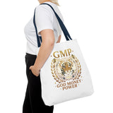 GMP Tiger Tote Bag — "God Money Power" Inspirational Canvas Tote