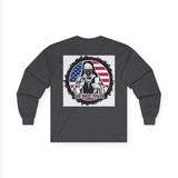 Long Sleeve Tee — 'God Money Power' Patriotic Graphic