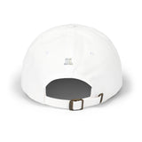 Dad Cap — Minimalist Tiny Text White Baseball Hat